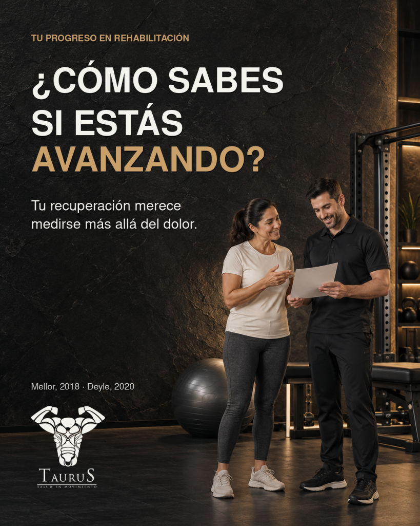 ¿Cómo sabes si estás avanzando? Tu recuperación merece medirse más allá del dolor. Portada de Taurus Paper sobre progreso en rehabilitación.