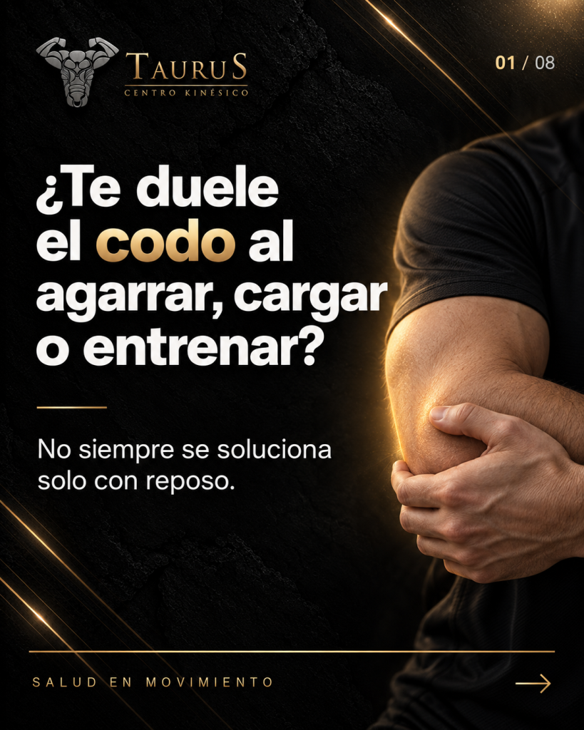 Portada original de Taurus Paper sobre dolor de codo al hacer fuerza